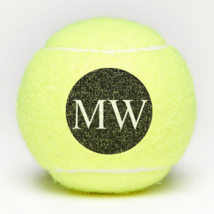 Gepersonaliseerde zwarte witte Initialen Tennisballen