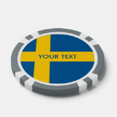 Gepersonaliseerde Zweedse vlag poker chips (Enkel)