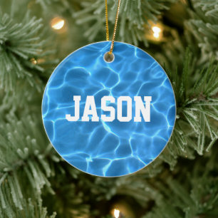 Gepersonaliseerde zwemmer of duiker foto keramisch ornament