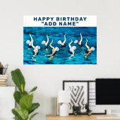 gepersonaliseerde zwemmer - verjaardag poster (Thuiskantoor)