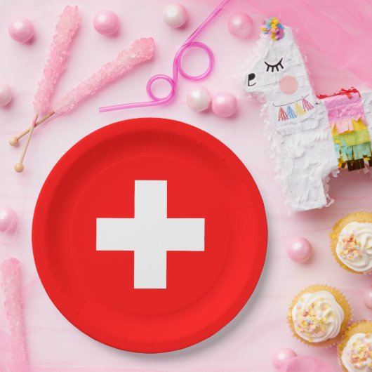 Gepersonaliseerde Zwitserland vlag Schweiz Zwitser Papieren Bordje (Feest)