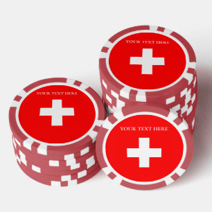Gepersonaliseerde Zwitserland Vlag Schweiz Zwitser Poker Chips