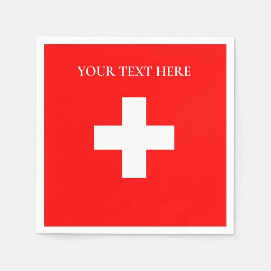 Gepersonaliseerde Zwitserland vlag Schweiz Zwitser Servet (Voorkant)