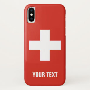 Gepersonaliseerde Zwitserse kruisvlag van Zwitserl iPhone X Hoesje