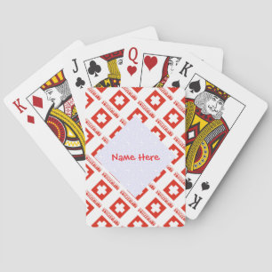 Gepersonaliseerde Zwitserse Vlag Tegel Pokerkaarten