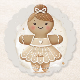 gepersonifieerd Gingerbread Ballerina Onderzetter