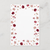 Geperst Rood en Roze Crème, Bloemen Trouwdetails Informatiekaartje (Achterkant)