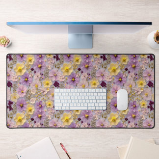 Geperste Bloem Patroon Pastel Wildflower Design Bureaumat