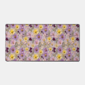 Geperste Bloem Patroon Pastel Wildflower Design Bureaumat (Voorkant)