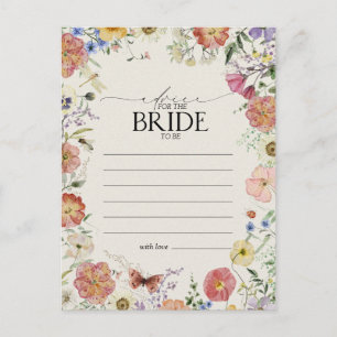 Geperste bloemen advies aan de bruid briefkaart