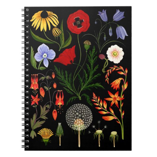 Geperste bloemen, Boho Wildbloemen,  Botanica Notitieboek (Voorkant)