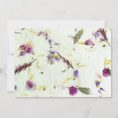 Geperste bloemen bruiloft kaart (Achterkant)