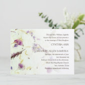 Geperste bloemen bruiloft kaart (Staand voorkant)
