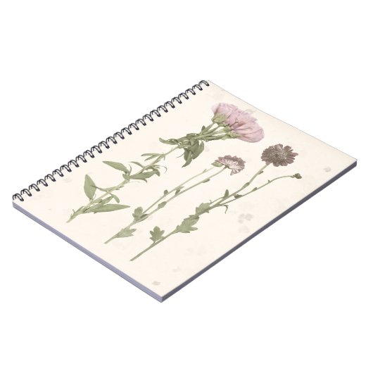 Geperste bloemen - Roze Notitieboek (Linkerzijde)