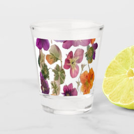 geperste bloemen - shot glas