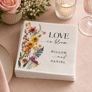Geperste Bloemen Wilde Bloem Boho Bruiloft Servet