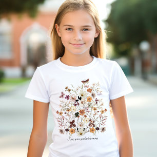 Geperste bloemen, Wilde bloemen, Aangepast, Katoen T-shirt
