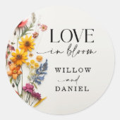 Geperste Bloemen Wildflower Boho Wedding Stickers (Voorkant)