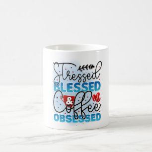 Geperste gebrande koffie geobsedeerd koffiemok