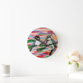 Geperste vogels ronde klok (Huis)