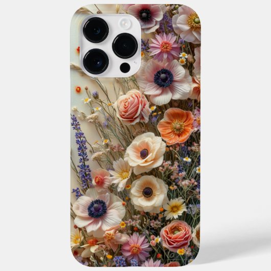Geperste Wildbloem Artistieke Bloemen Case-Mate iPhone Case (Achterkant)