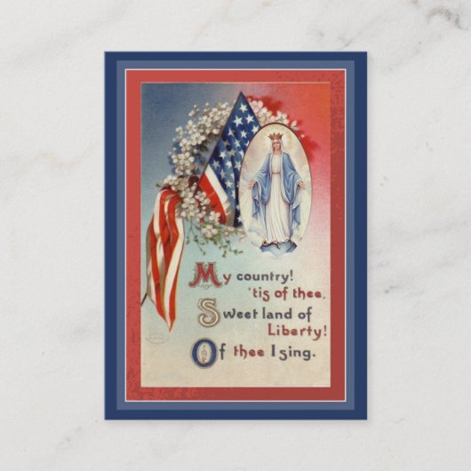 Gepesterde militaire maagd Mary Heilige Kaart Visitekaartje (Voorkant)