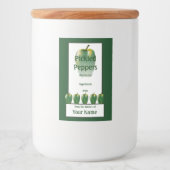 Gepikkelde Dell Peppers Groene 2x3 Voedselcontainer Etiket (Voorkant)
