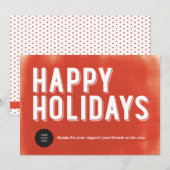 Gepilde Feestdagen Rood vlak Kaart (Voorkant / Achterkant)