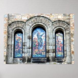 Gepilde glazen ruiten Eerste Parish Plymouth Poster