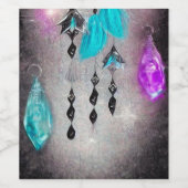 Gepilde kristallen wijn etiket (Enkel label)