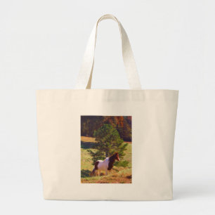 Gepilde Pony door de pine Grote Tote Bag