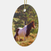 Gepilde Pony door de pine Keramisch Ornament (Links)