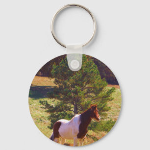 Gepilde Pony door de pine Sleutelhanger