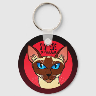 Gepilde Siamese Cartoon Sleutelhanger