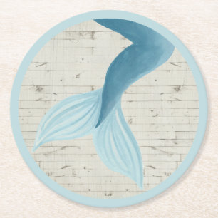 Gepilde zeemeermin Collectie Ronde Kartonnen Onderzetter