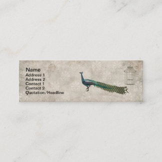 Gepiliseerd Peacock Wit Visitekaartje/Label Mini Visitekaartje