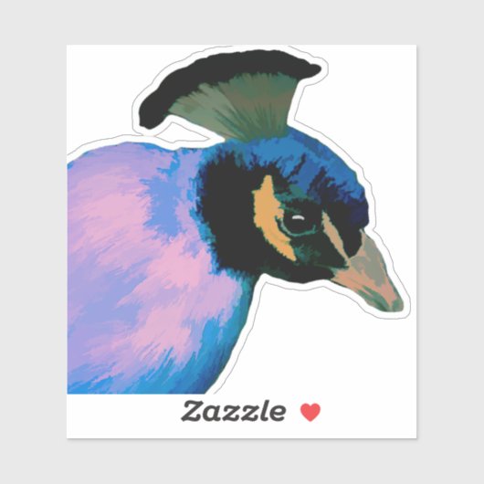 Gepilleerde pekock-vinylSticker Sticker (Vel)