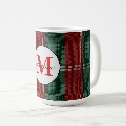 Geplaagd monogram kerst koffiemok (Voorkant rechts)