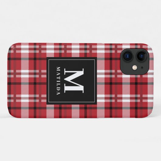 Geplaagd monogram tartan Case-Mate iPhone case (Achterkant (horizontaal))