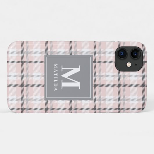 Geplaagd monogram tartan Case-Mate iPhone case (Achterkant (horizontaal))