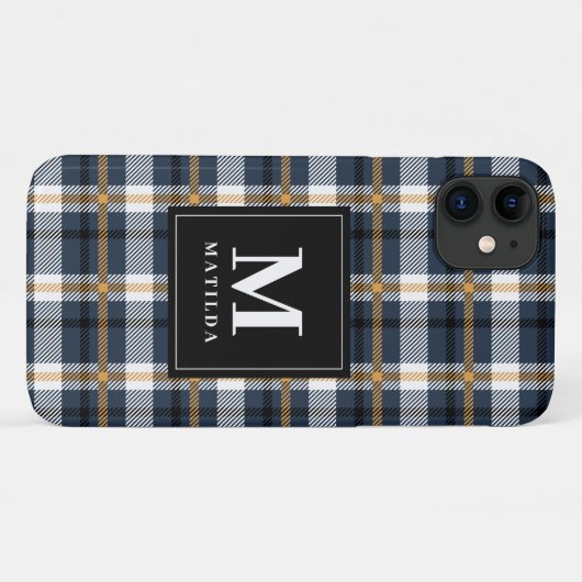Geplaagd monogram tartan Case-Mate iPhone case (Achterkant (horizontaal))
