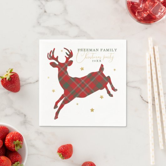 Geplaagd rendier kerstfeest papier servetten, servet (Insitu)
