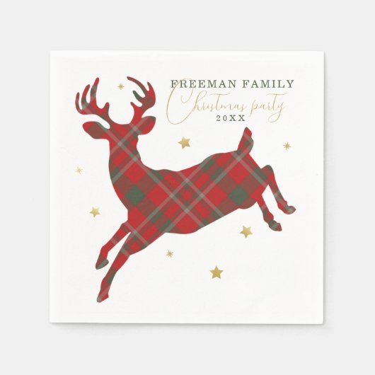 Geplaagd rendier kerstfeest papier servetten, servet (Voorkant)