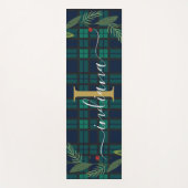 Geplaagd Rustiek Monogram Script Krans Tartan Yogamat (Voorkant)