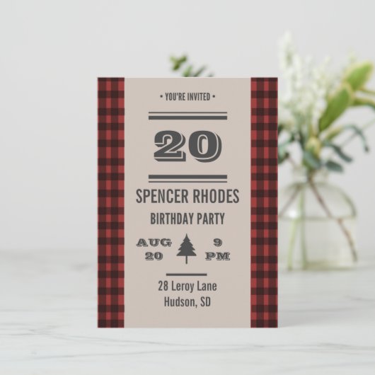 Geplaagde verjaardagsuitnodiging aankondiging (Staand voorkant)