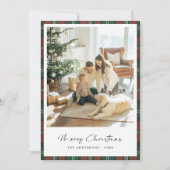 Geplaatst Elegant Script Vrolijk Kerstfeest Famili Feestdagenkaart (Voorkant)