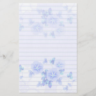 Geplaatst Stationery papier met  Blue Flowers