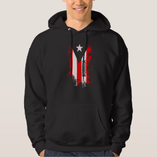 Geplaatste Boricua Puerto Ricaanse vlagpremie Hoodie
