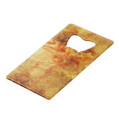 Geplaatste Rood op Abstract goud Kredietkaart Flessenopener (Achterkant Gekanteld)