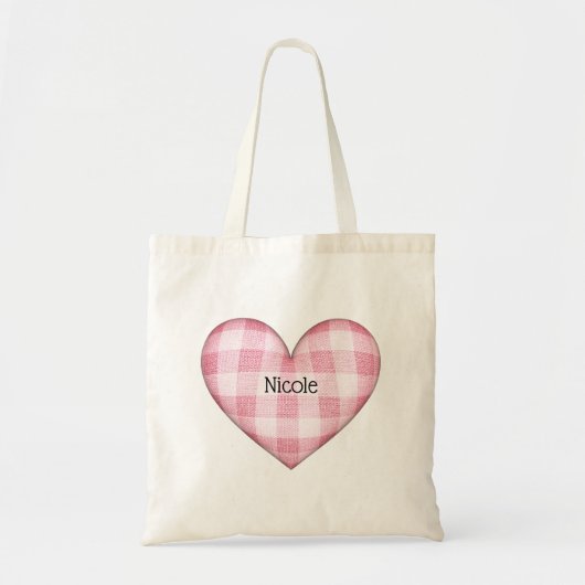 Geplakt hart 3D met naam Tote Bag (Voorkant)